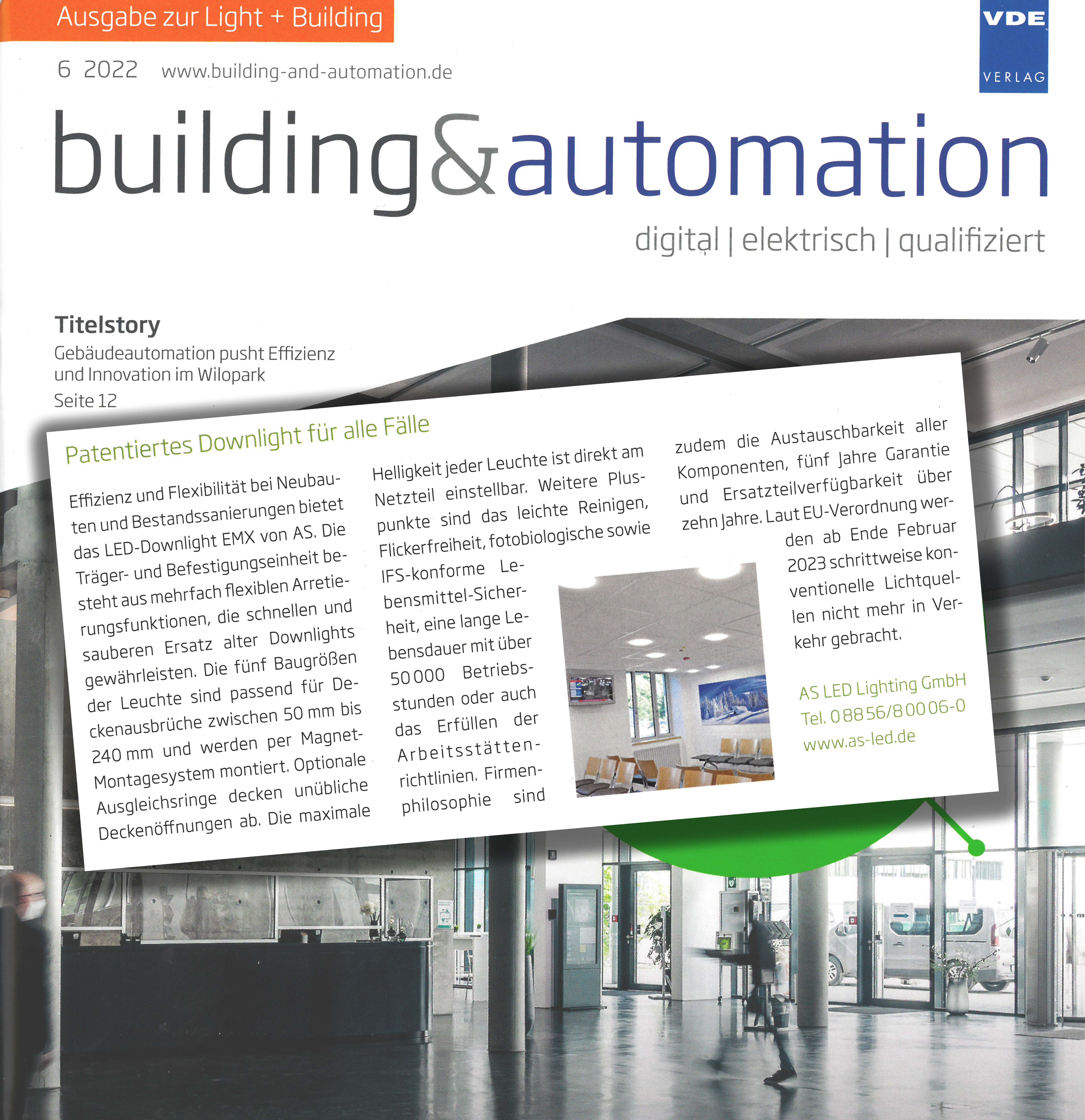 VDE Building and Automation bringt Bericht über das patentierte Downlight für alle Fälle