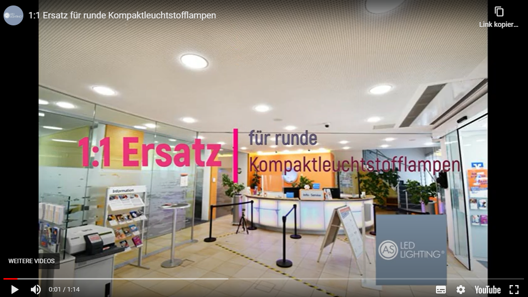 1:1 Ersatz für runde Kompaktleuchtstofflampen mit EMX Einbauleuchte rund