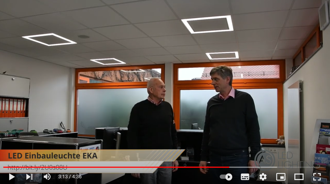 Kurzvideo Bürobeleuchtung Authoaus Jonas mit LED Einbauleuchten EKA