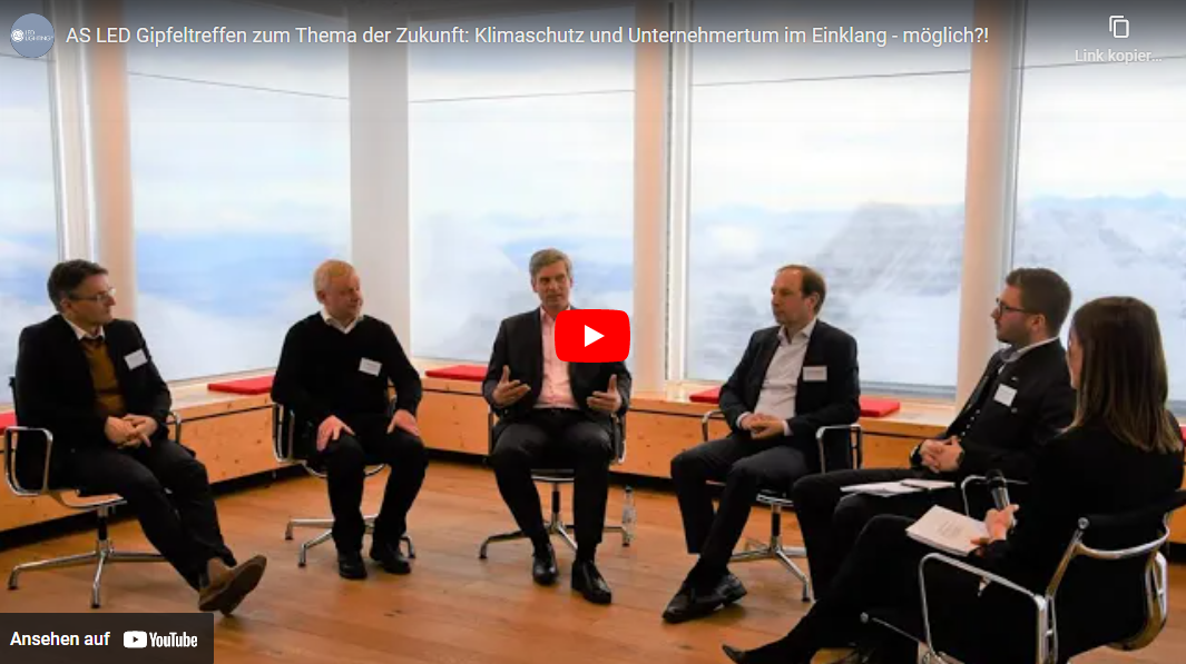 Video-Short Trailer zum Gipfeltreffen anlässlich 10 Jahre AS LED Lighting mit Fokus auf die Frage: Klimaschutz und Unternehmertum im Einklang - möglich?!