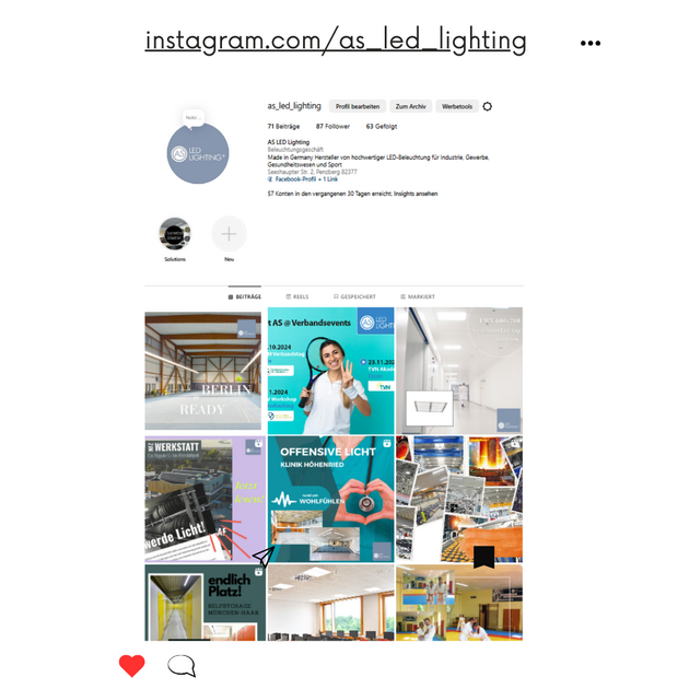 Instagram Account AS LED Lighting