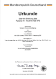 Patent-Urkunde EMX