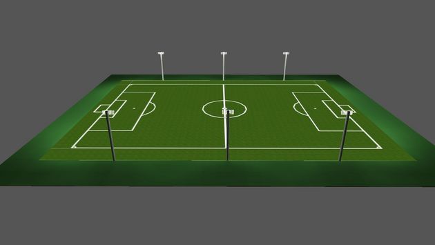 Effiziente Flutlichtbeleuchtung für Fußballplätze, Hockey, Rugby gelingt mit MFX_big