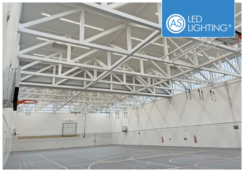 Eingebaute EKL Sportleuchten in Sporthalle Lotte-Wersen